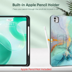 Fintie Apple iPad Pro M4 Folio Deri Klf (13 in)-Emerald Marble 