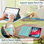 Fintie Apple iPad Pro M4 Kalem Blmeli Klf (11 in)-Emerald Marble 