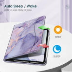 Fintie Apple iPad Pro M4 Kalem Blmeli Klf (11 in)-Lilac Marble