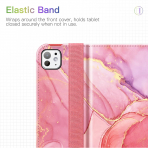 Fintie Apple iPad Pro M4 Kalem Blmeli Klf (11 in)-Marble Pink