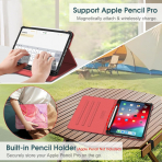 Fintie Apple iPad Pro M4 Kalem Blmeli Klf (11 in)-Marble Pink