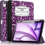 Fintie Kalem Blmeli iPad Air 6.Nesil Klf (11 in)-Composition Purple
