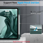 Fintie Kalem Blmeli iPad Air 6.Nesil Klf (11 in)-Midnight Green