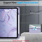 Fintie Kalem Blmeli iPad Air 6.Nesil Klf (11 in)-Lilac Purple 