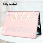 Fintie MacBook Air Koruyucu Sert Kapak Klf (13.6 in)-Crystal Pink