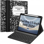 Fintie Apple iPad Pro M4 Klavyeli Klf (11 in)-Composition Book