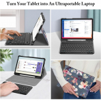 Fintie Samsung Galaxy Tab S10 FE Klavyeli Klf-Blooming Hibiscum