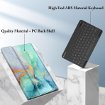 Fintie Samsung Galaxy Tab S10 FE Klavyeli Klf-Emerald Marble 