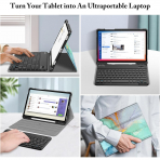 Fintie Samsung Galaxy Tab S10 FE Klavyeli Klf-Emerald Marble 