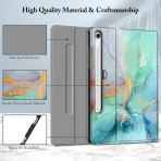 Fintie Samsung Galaxy Tab S10 FE Klavyeli Klf-Emerald Marble 