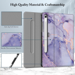 Fintie Samsung Galaxy Tab S10 FE Klavyeli Klf-Lilac Marble 