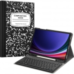 Fintie Samsung Galaxy Tab S9 Plus Klavyeli Klf -Composition Book Black