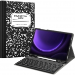 Fintie Samsung Galaxy Tab S9 FE Plus Klavyeli Klf -Composition Book Black