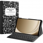 Fintie Samsung Galaxy Tab A9 Klavyeli Klf -Composition Book Black