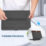 Fintie Standl� Deri MacBook Neo Laptop K�l�f�-Gray/Brown