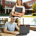 Fintie Standl� Deri MacBook Neo Laptop K�l�f�-Gray/Brown