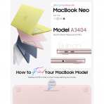 Fintie Ultra �nce �effaf MacBook Neo Laptop K�l�f�-Crystal Blush