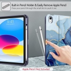 Fintie iPad 10.Nesil Uyumlu Bluetooth Klavyeli Klf(10.9 in)(2022)-Ocean Marble