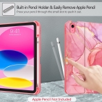 Fintie iPad 10.Nesil Uyumlu Bluetooth Klavyeli Klf(10.9 in)(2022)-Marble Pink