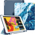 Fintie iPad Air 4 Kalem Blmeli Klf (10.9 in)-Z-Ocean Blue