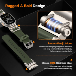 TAURI Apple Watch Ultra 3/2/1 Silikon Kay -Army Green