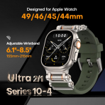TAURI Apple Watch Ultra 3/2/1 Silikon Kay -Army Green