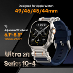 TAURI Apple Watch Ultra 3/2/1 Silikon Kay -Navy Blue