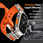TAURI Apple Watch Ultra 3/2/1 Silikon Kay -Orange