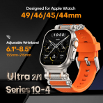TAURI Apple Watch Ultra 3/2/1 Silikon Kay -Orange