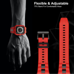 GELISHI Apple Watch 7 Koruyucu K�l�f (45mm)-Red