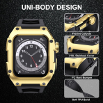 GELISHI Silikon Apple Watch 9/8/7 Kay�� (45mm)-Matte Gold
