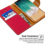 GOOSPERY Apple iPhone X Kanvas Czdan Klf-Red