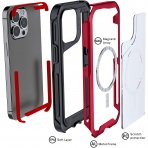 Ghostek Atomic Slim Serisi iPhone 13 Pro Max Kılıf (MIL-STD-810G)-Red