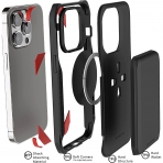 Ghostek EXEC Serisi iPhone 14 Plus Manyetik Czdan Klf (MIL-STD-810G)-Grey