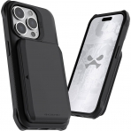 Ghostek EXEC Serisi iPhone 15 Pro Manyetik Czdan Klf (MIL-STD-810G)-Black