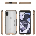 Ghostek iPhone X Cloak 3 Seri effaf Klf (MIL-STD-810G)-Gold