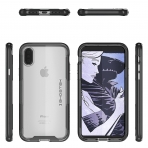 Ghostek iPhone X Cloak 3 Seri effaf Klf (MIL-STD-810G)-Black