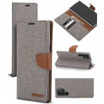 Goospery Canvas Serisi Czdan Samsung Galaxy S22 Ultra Klf-Grey