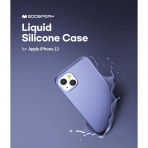 Goospery Liquid Silicone iPhone 13 Darbeye Dayankl Klf-Lavender Gray