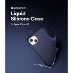 Goospery Liquid Silicone iPhone 13 Darbeye Dayankl Klf-Navy