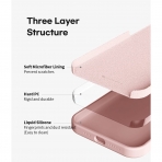 Goospery Liquid Silicone iPhone 13 Darbeye Dayankl Klf-Pink Sand