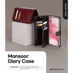 Goospery Mansoor Serisi Czdan Samsung Galaxy S22 Plus Klf-Wine