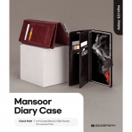 Goospery Mansoor Serisi Czdan Samsung Galaxy S22 Ultra Klf-Wine