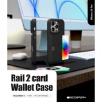 Goospery Rail Serisi iPhone 14 Pro Czdan Klf-Dark Green