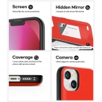 Goospery iPhone 13 Case Card Holder Czdan Klf-Red