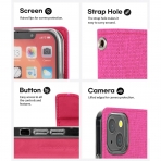 Goospery iPhone 13 Mini Canvas Czdan Klf-Pink