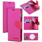 Goospery iPhone 13 Mini Canvas Czdan Klf-Pink
