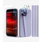 Goospery iPhone 14 Pro Max 2+2 Paket Ekran ve Kamera Lens Koruyucu-Lavender Grey