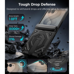 Goton Galaxy Z Flip 8 Standl� Ekran Koruyuculu K�l�f-Black