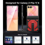 Goton Galaxy Z Flip 8 Standl� Ekran Koruyuculu K�l�f-Red